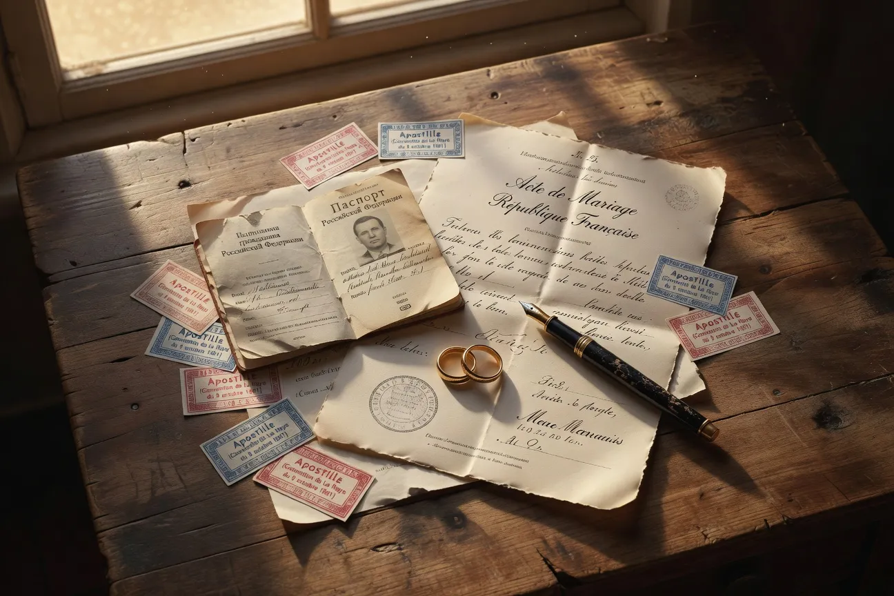 Documents administratifs pour mariage avec une femme russe - apostille et traductions