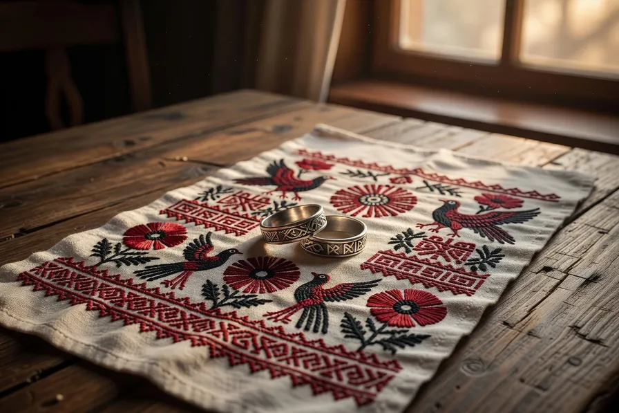 Rituel du pain-sel lors de fiançailles traditionnelles russes et ukrainiennes