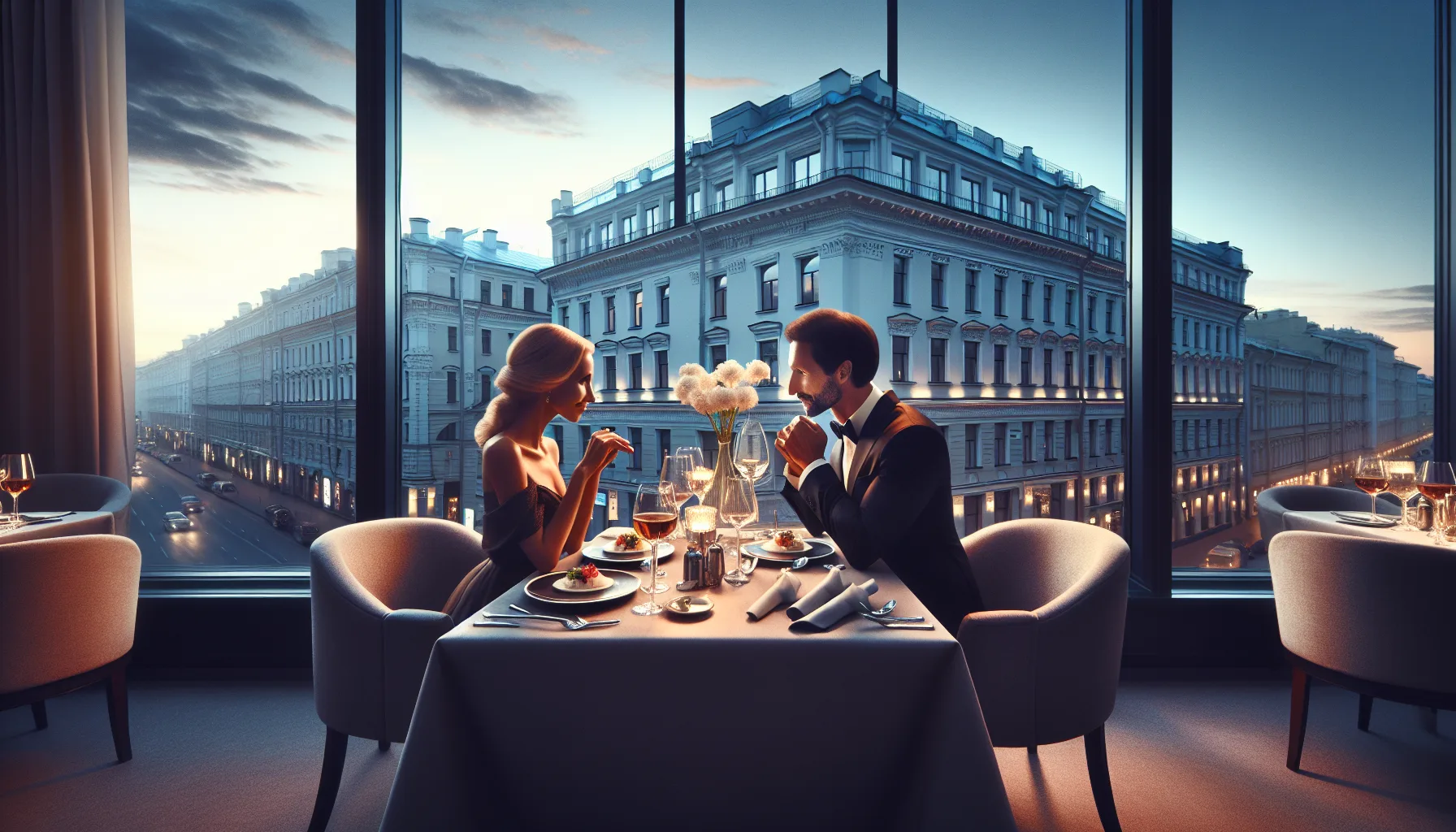 Premier rendez-vous romantique dans un restaurant elegant a Moscou - rencontre en Russie
