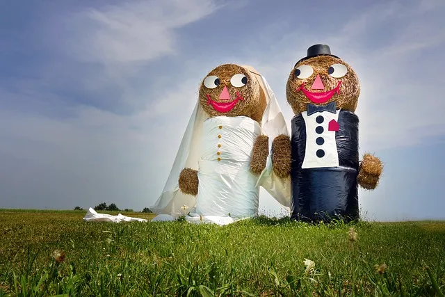 Couple de maries lors d'une ceremonie de mariage en Russie